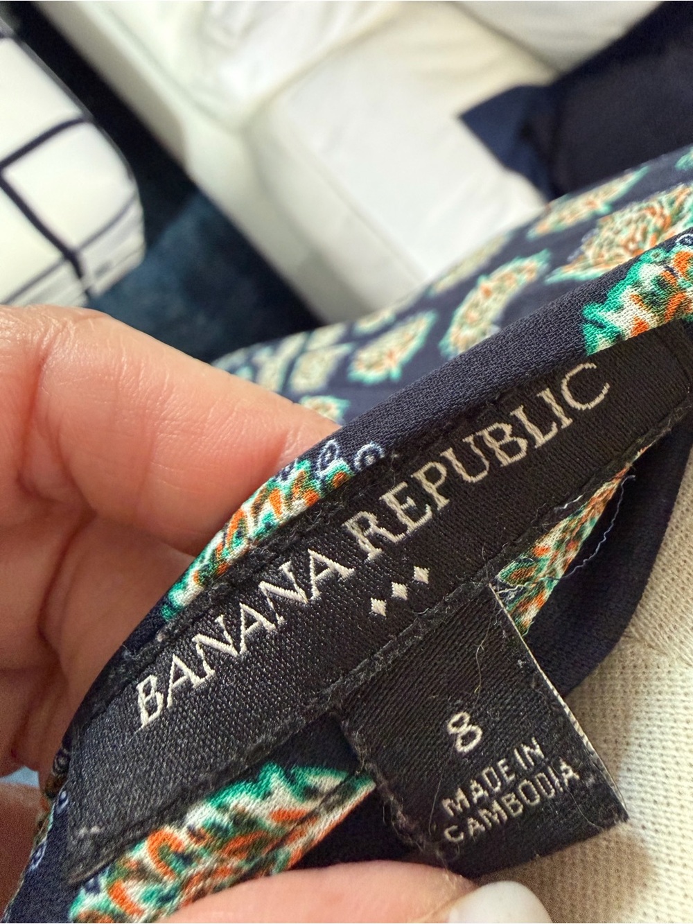 Banana Republic Navy and Cream Geometric Maxi Skirt - Picture 8 of 8